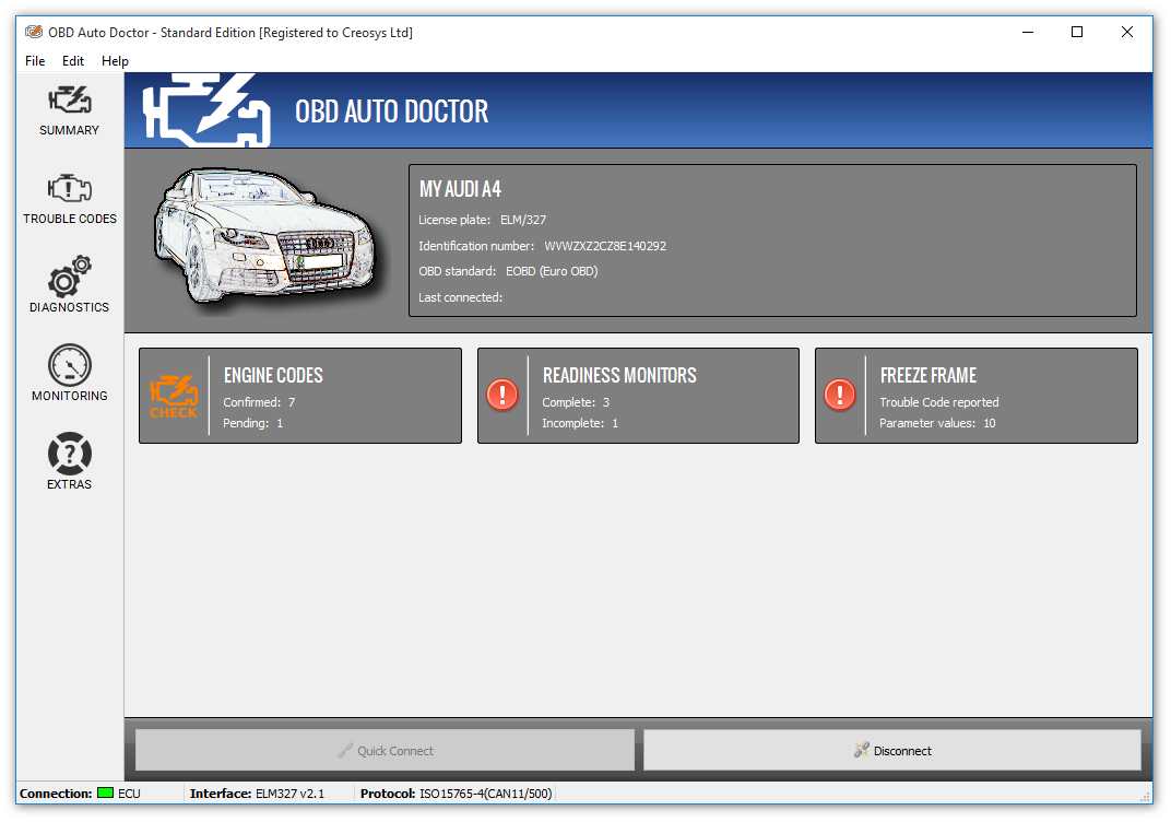 OBD Auto Doctor has a free version so you can use all the basic OBD2 functions